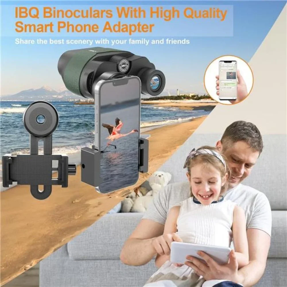 12x30 Binoculars with Phone Adapter, Compact Binocular Waterproof
